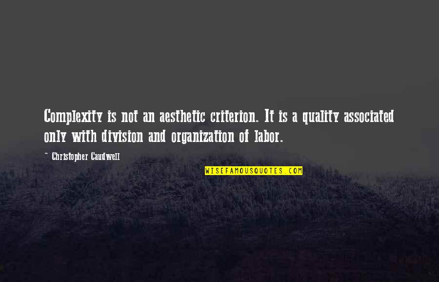 Anatolie Centrale Quotes By Christopher Caudwell: Complexity is not an aesthetic criterion. It is