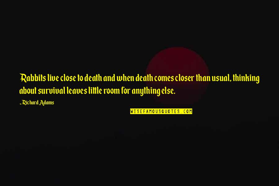 And Death Quotes By Richard Adams: Rabbits live close to death and when death