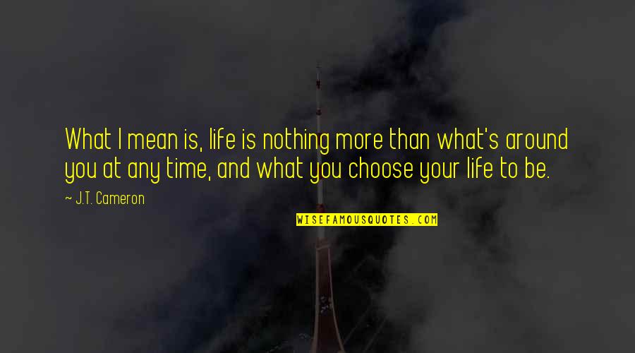 And I'd Choose You Quotes By J.T. Cameron: What I mean is, life is nothing more