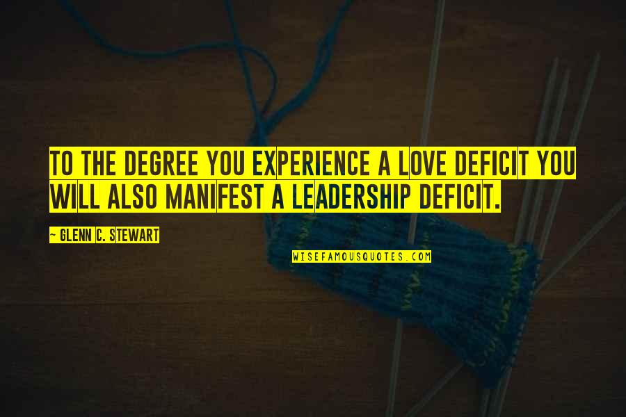 Andjelika Simic Quotes By Glenn C. Stewart: To the degree you experience a love deficit