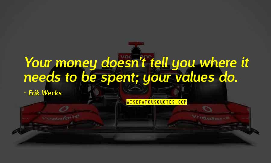 Andrew Farley Quotes By Erik Wecks: Your money doesn't tell you where it needs