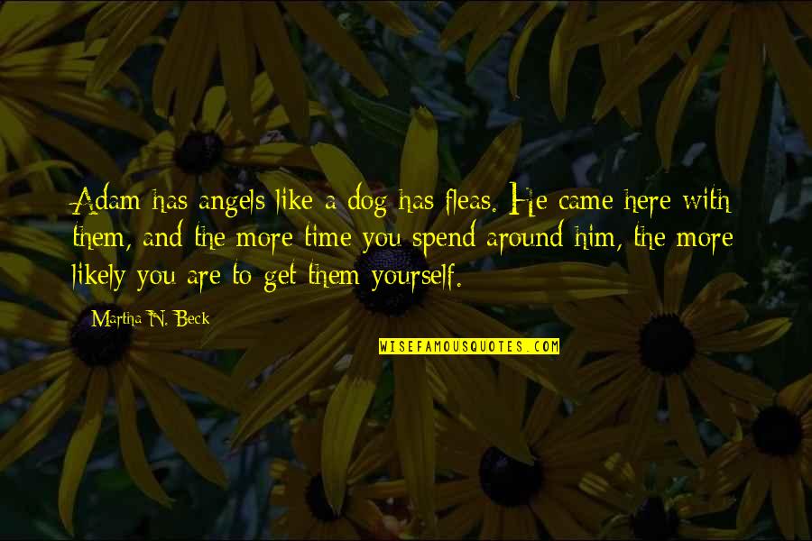 Angels Around Us Quotes By Martha N. Beck: Adam has angels like a dog has fleas.