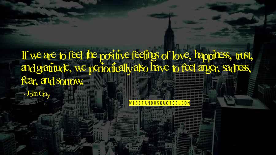 Anger In Relationships Quotes By John Gray: If we are to feel the positive feelings