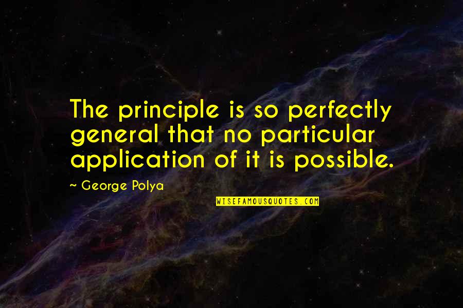 Angrboda House Quotes By George Polya: The principle is so perfectly general that no