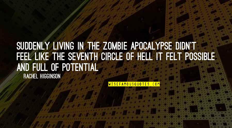 Animals From Famous People Quotes By Rachel Higginson: Suddenly living in the Zombie apocalypse didn't feel