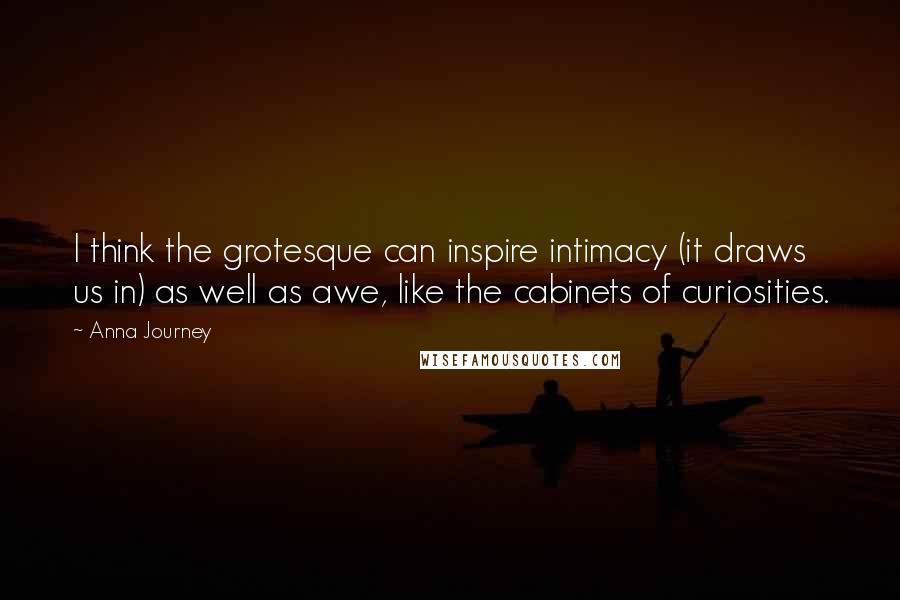 Anna Journey quotes: I think the grotesque can inspire intimacy (it draws us in) as well as awe, like the cabinets of curiosities.