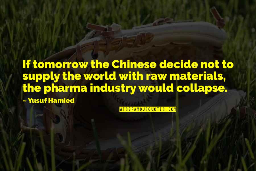 Annapurna Moutains Quotes By Yusuf Hamied: If tomorrow the Chinese decide not to supply