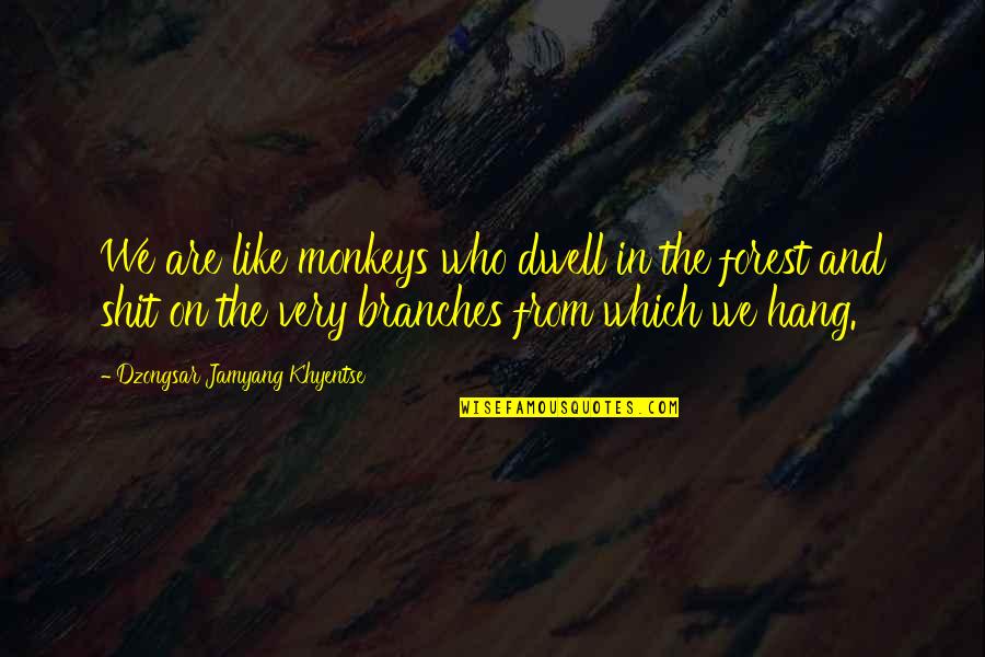 Anneline Louw Quotes By Dzongsar Jamyang Khyentse: We are like monkeys who dwell in the