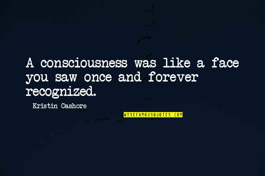 Anodized Quotes By Kristin Cashore: A consciousness was like a face you saw