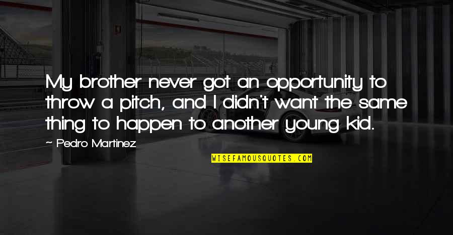 Another Opportunity Quotes By Pedro Martinez: My brother never got an opportunity to throw