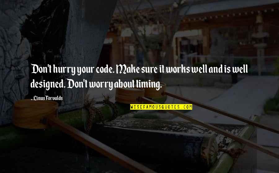 Antal Czy Zolt N Quotes By Linus Torvalds: Don't hurry your code. Make sure it works