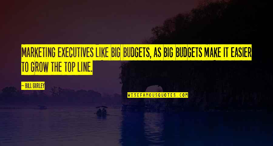 Antwon Skills Taylor Quotes By Bill Gurley: Marketing executives like big budgets, as big budgets