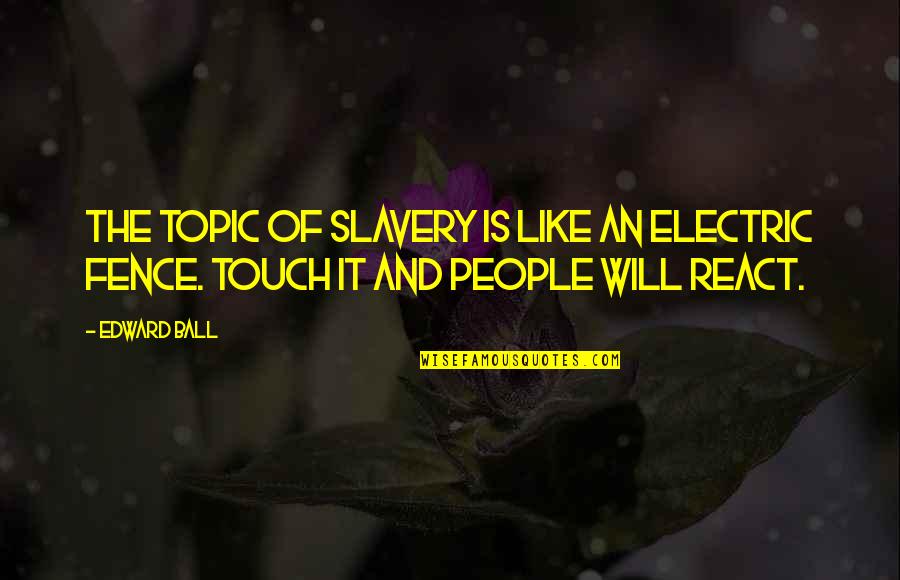 Any Topic Quotes By Edward Ball: The topic of slavery is like an electric