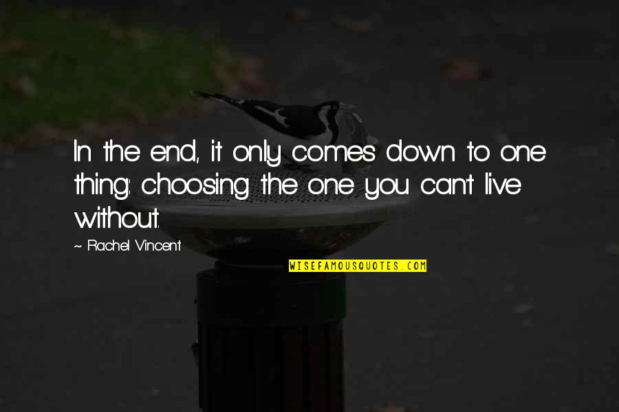 Anzai X Quotes By Rachel Vincent: In the end, it only comes down to