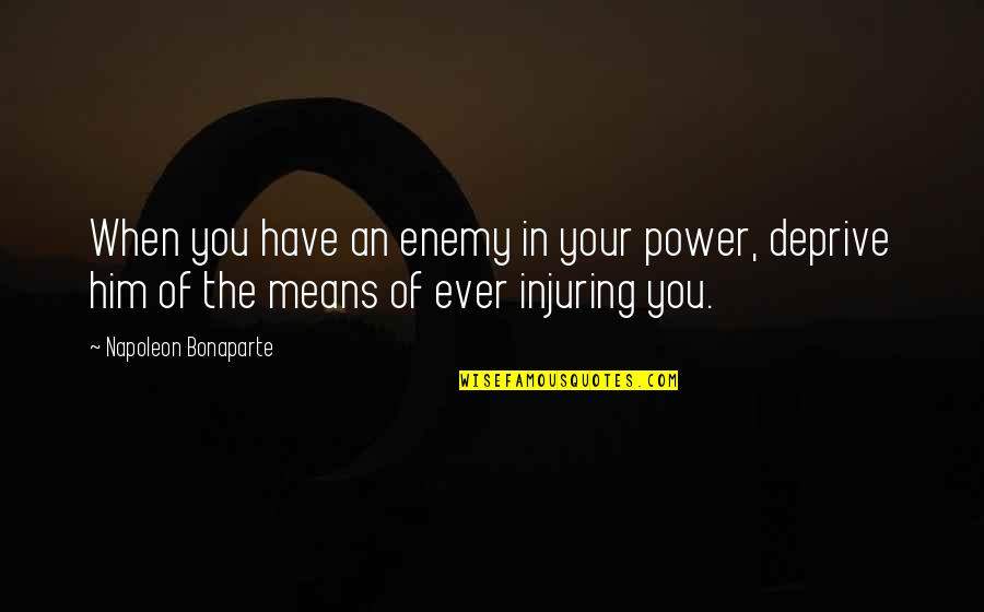 Appartient Pas Quotes By Napoleon Bonaparte: When you have an enemy in your power,