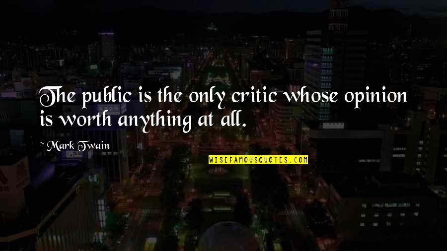 Appreciating Differences Quotes By Mark Twain: The public is the only critic whose opinion