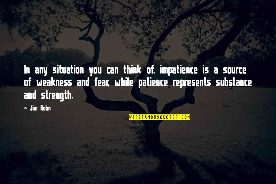 Aprille Air Quotes By Jim Rohn: In any situation you can think of, impatience