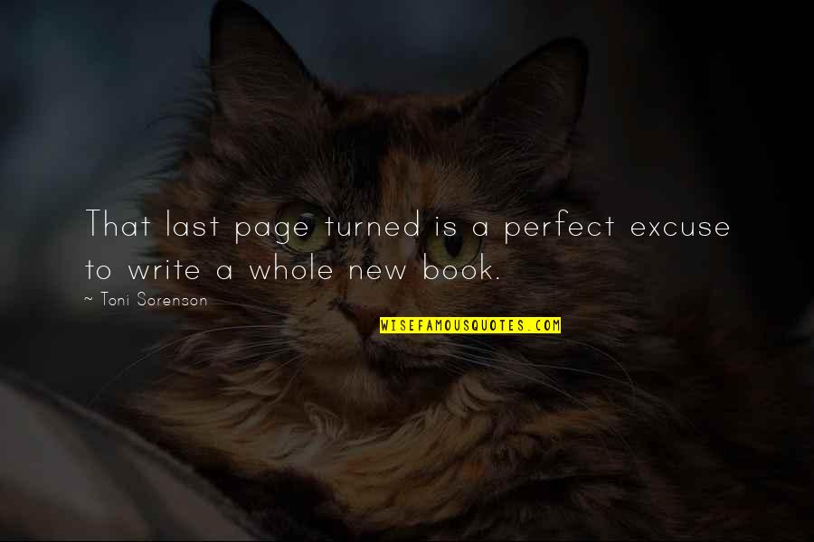 Aqualung Album Quote Quotes By Toni Sorenson: That last page turned is a perfect excuse