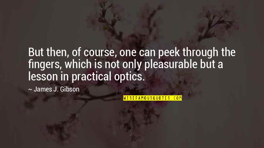 Arahkan In English Quotes By James J. Gibson: But then, of course, one can peek through