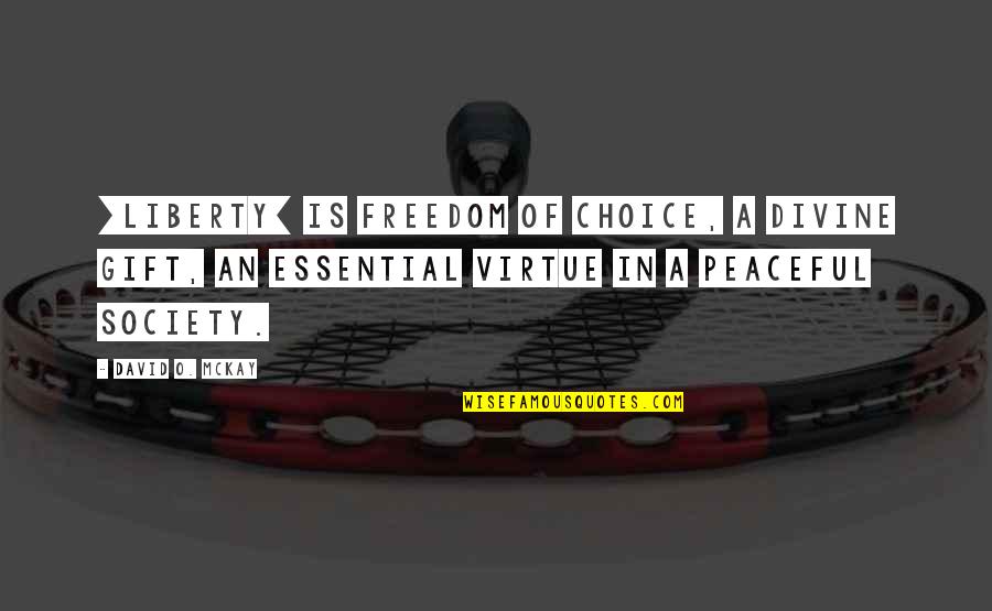 Arakhne Quotes By David O. McKay: [Liberty] is freedom of choice, a divine gift,