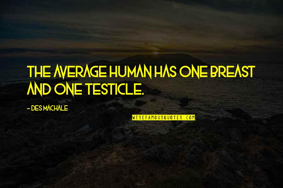 Ariyanto Firman Quotes By Des MacHale: The average human has one breast and one