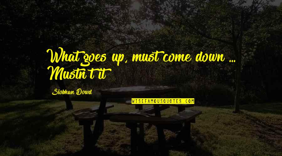 Arkwell Kathy Quotes By Siobhan Dowd: What goes up, must come down ... Mustn't