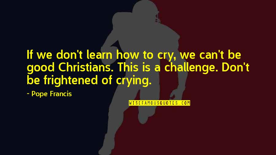 Arnao Federico Quotes By Pope Francis: If we don't learn how to cry, we