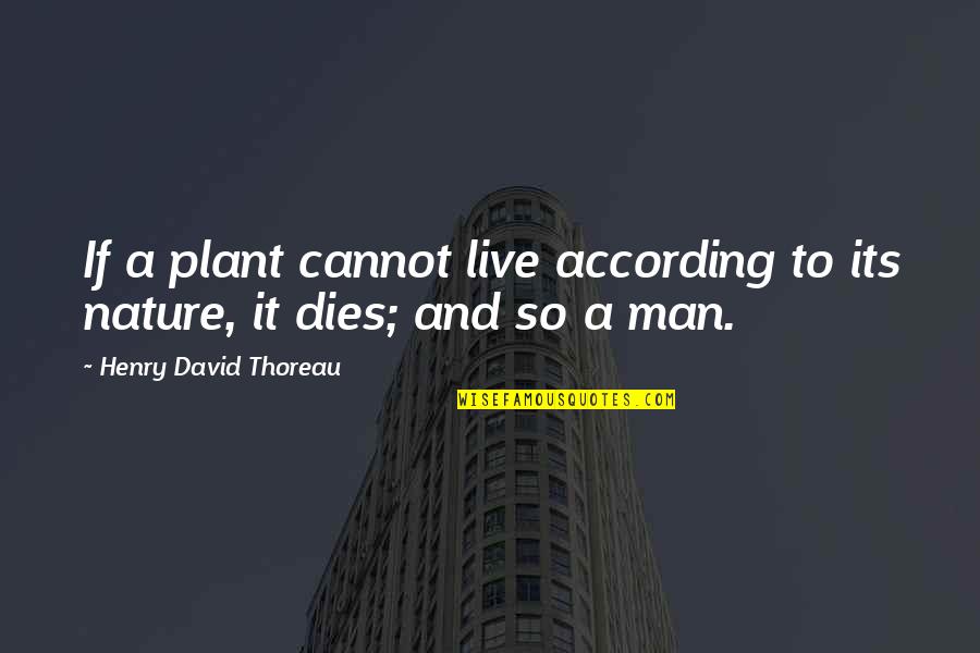 Arrestingly Quotes By Henry David Thoreau: If a plant cannot live according to its