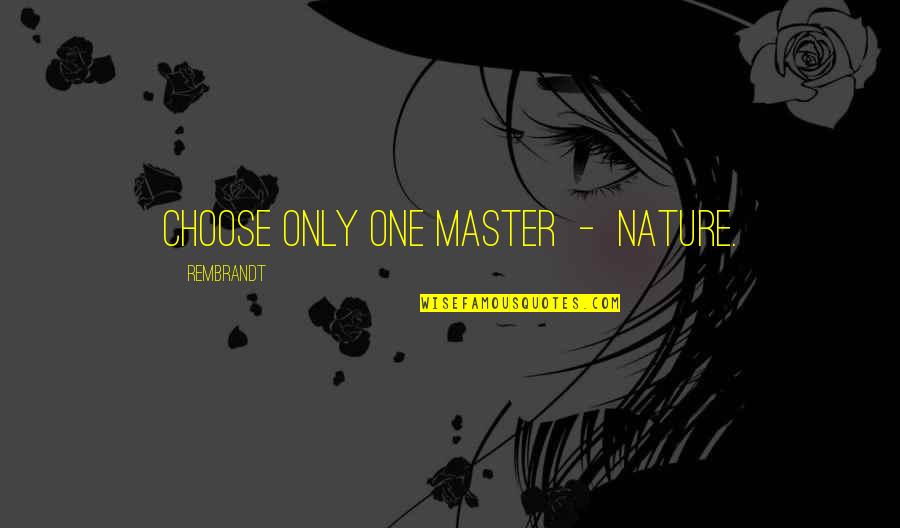 Art And Travel Quotes By Rembrandt: Choose only one master - Nature.