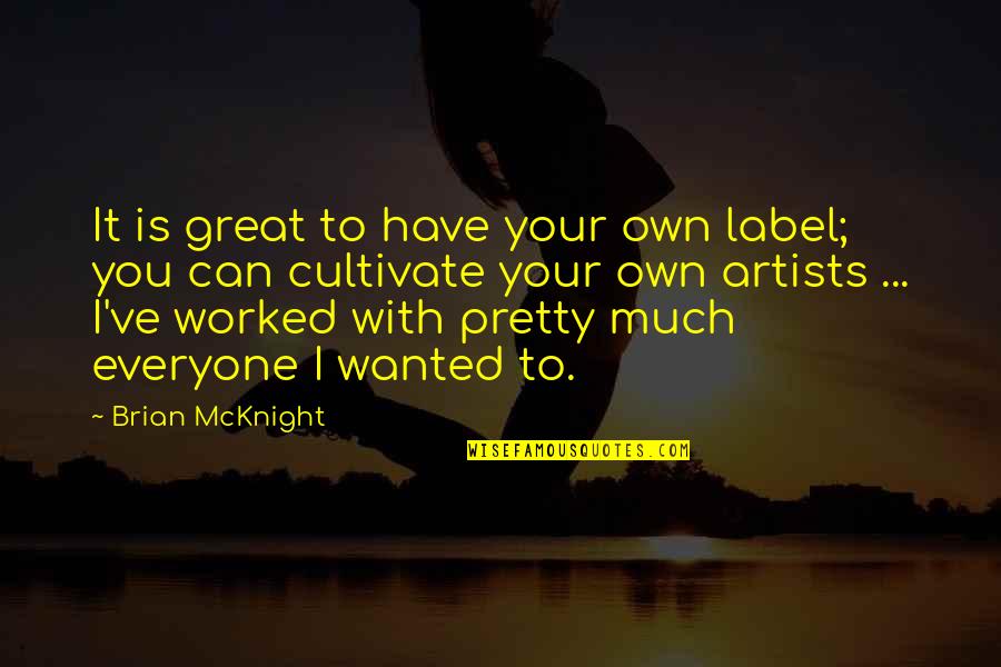 Artaud Spinetta Quotes By Brian McKnight: It is great to have your own label;