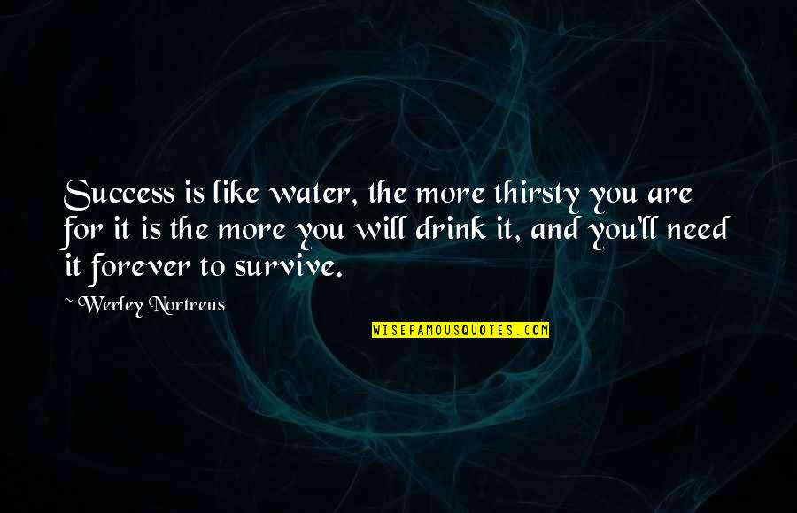 Artist Pics And Quotes By Werley Nortreus: Success is like water, the more thirsty you