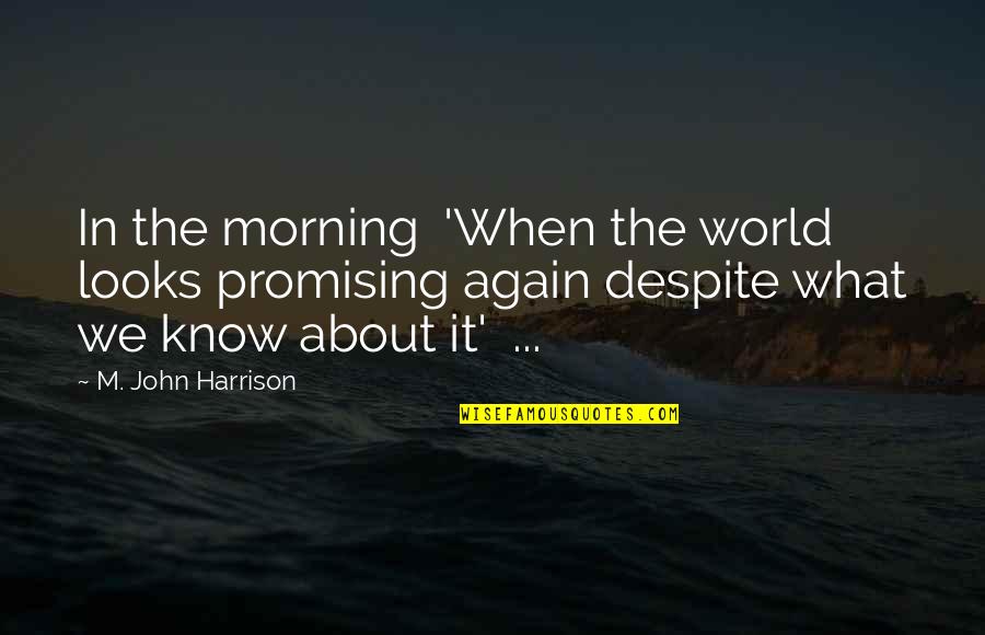 Artista Ka Ba Quotes By M. John Harrison: In the morning 'When the world looks promising