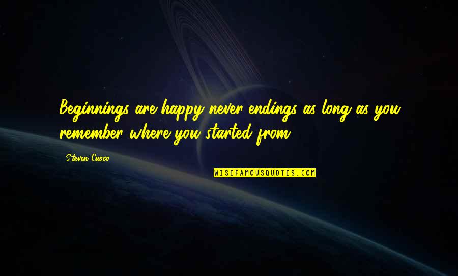 As Long As You're Happy Quotes By Steven Cuoco: Beginnings are happy never-endings as long as you