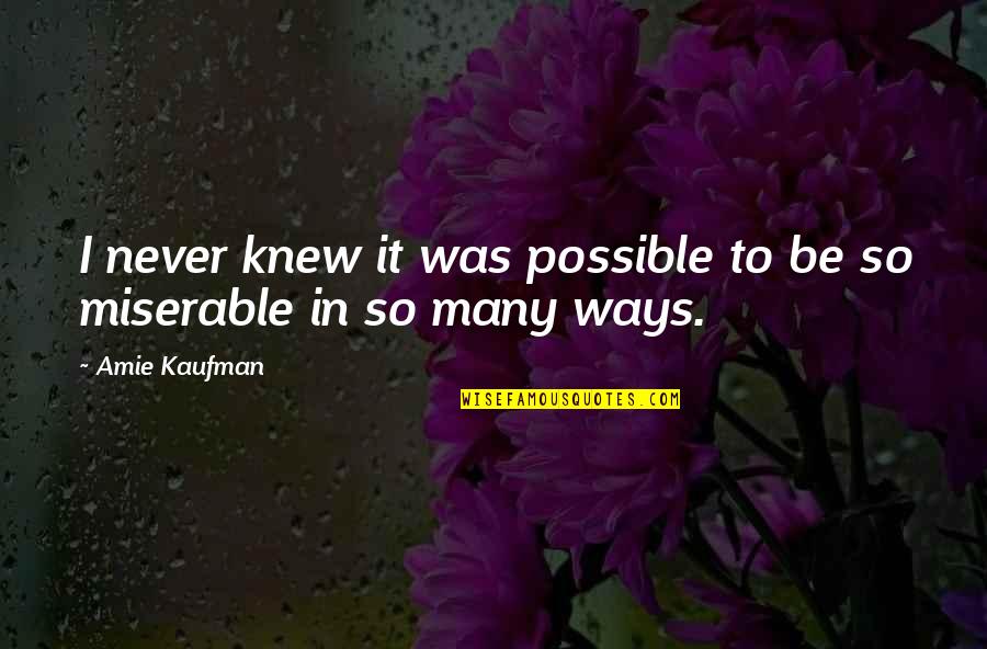 Ashline Movers Quotes By Amie Kaufman: I never knew it was possible to be