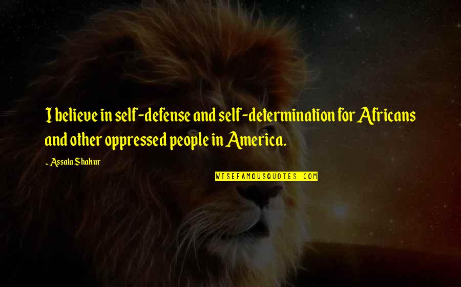 Assata Shakur Quotes By Assata Shakur: I believe in self-defense and self-determination for Africans