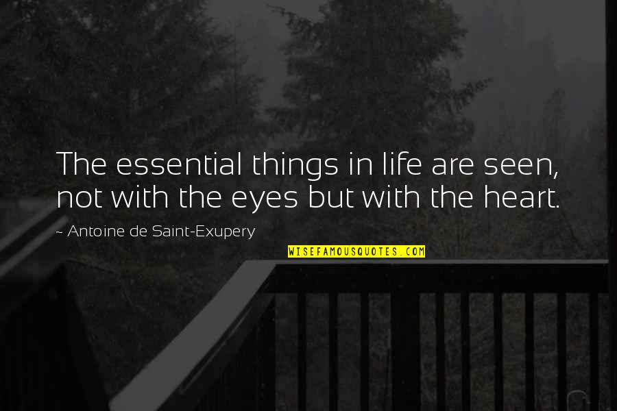 Assuages Hunger Quotes By Antoine De Saint-Exupery: The essential things in life are seen, not