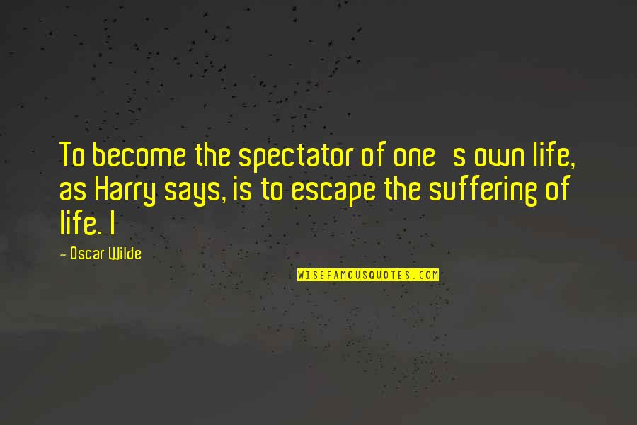 Attention Seeker Funny Quotes By Oscar Wilde: To become the spectator of one's own life,