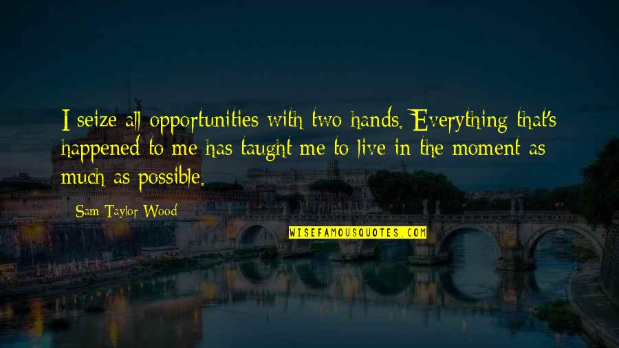 Auteursrechtelijk Quotes By Sam Taylor-Wood: I seize all opportunities with two hands. Everything