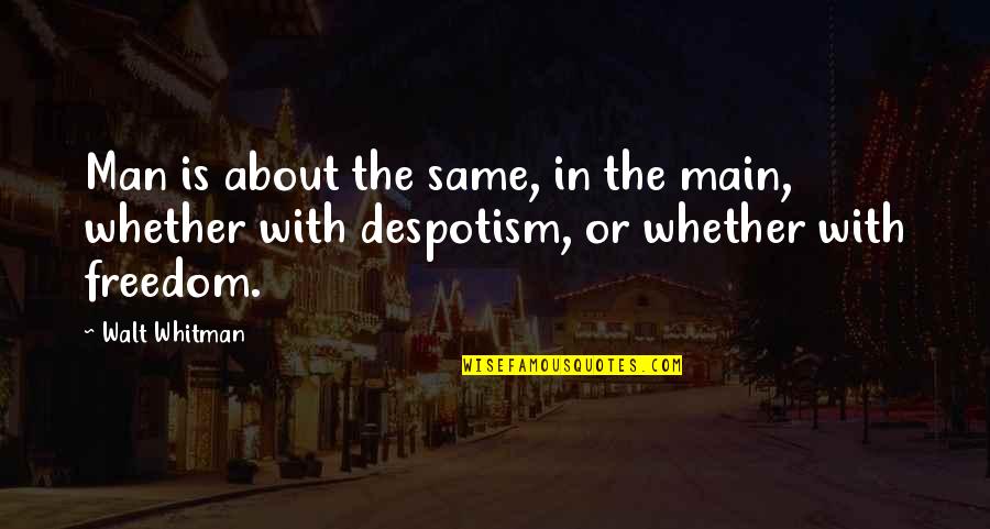 Avain Quotes By Walt Whitman: Man is about the same, in the main,