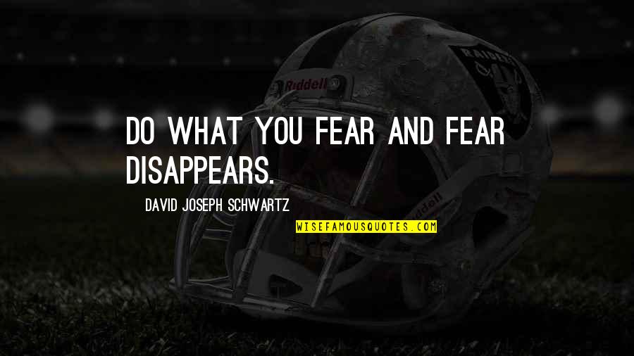 Avantika Critical Role Quotes By David Joseph Schwartz: Do what you fear and fear disappears.