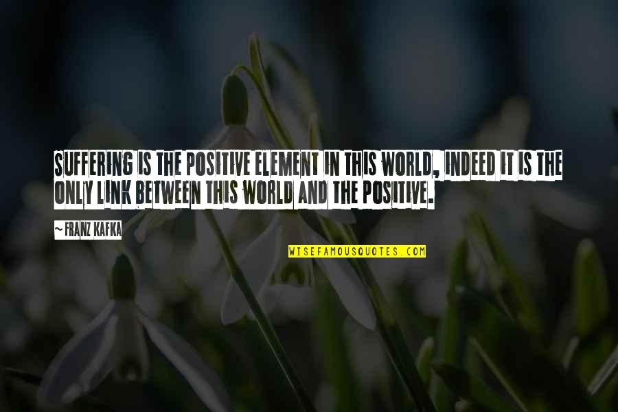 Avionics Technician Quotes By Franz Kafka: Suffering is the positive element in this world,