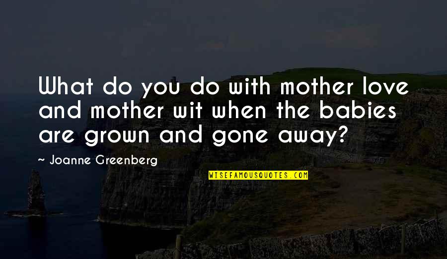 Baby Love You Quotes By Joanne Greenberg: What do you do with mother love and