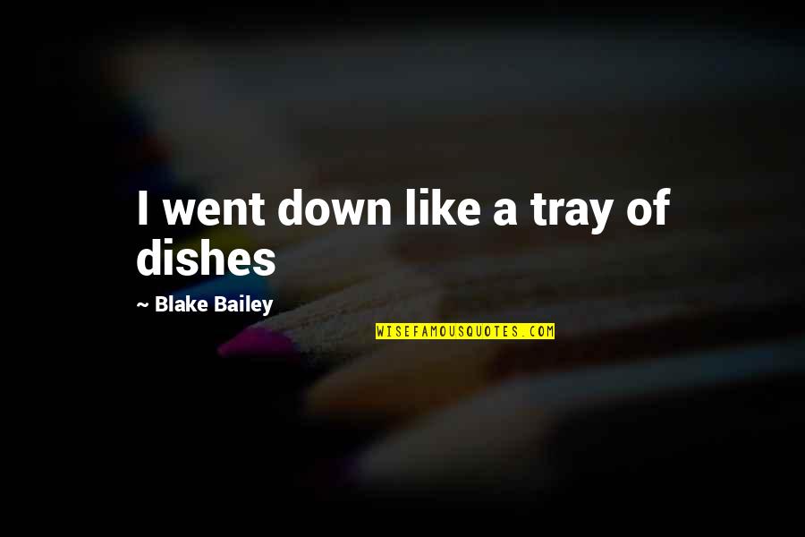 Baerwald My Eyes Quotes By Blake Bailey: I went down like a tray of dishes