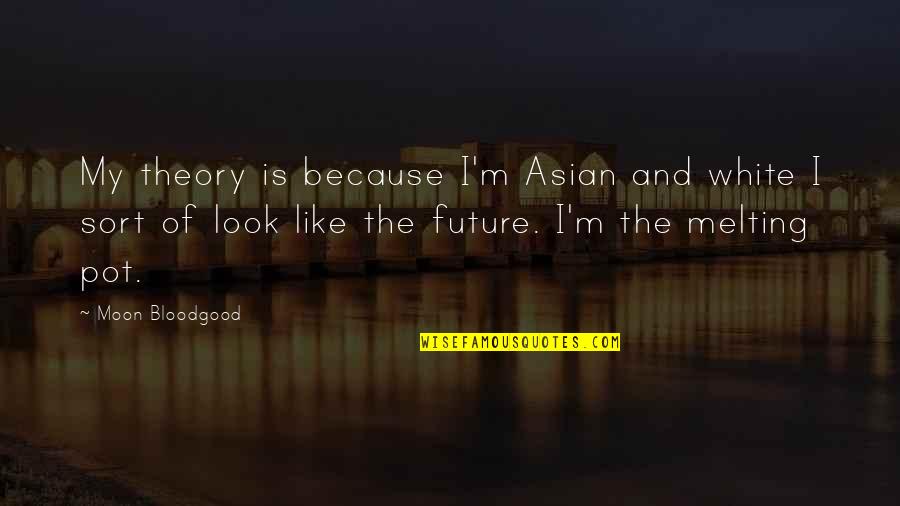 Baiers Den Quotes By Moon Bloodgood: My theory is because I'm Asian and white