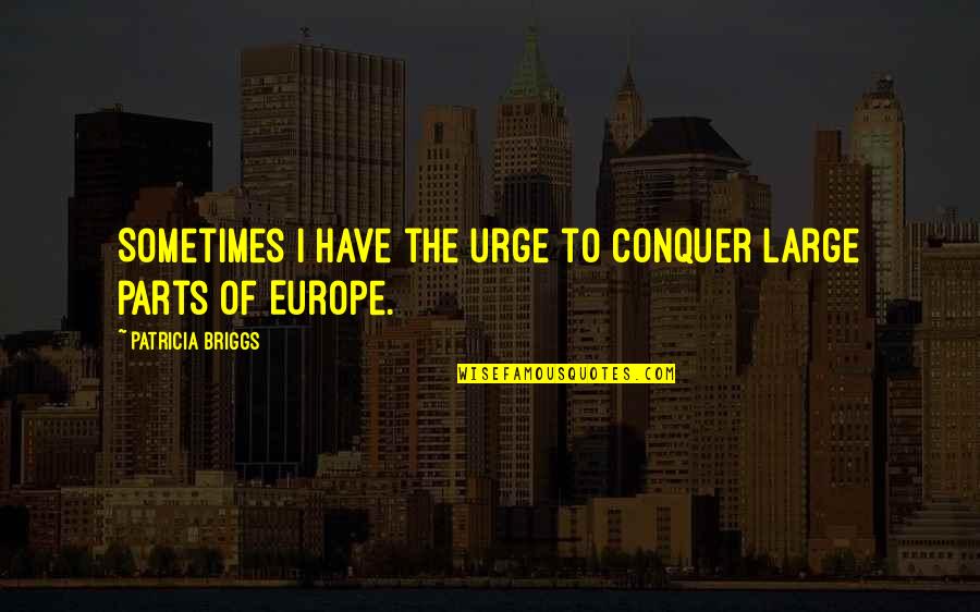 Bakhtyar Irani Quotes By Patricia Briggs: Sometimes I have the urge to conquer large