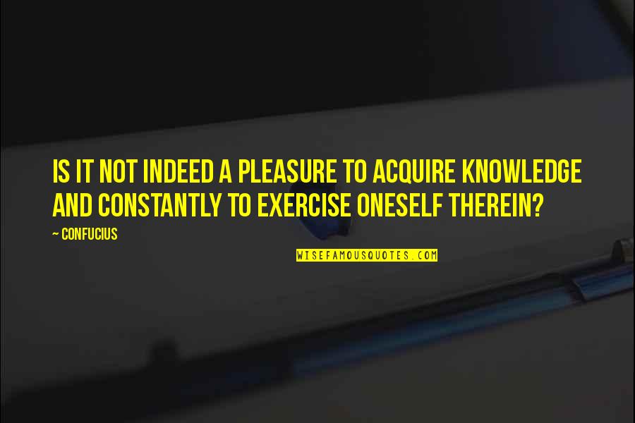 Bakhtyar Zahid Quotes By Confucius: Is it not indeed a pleasure to acquire