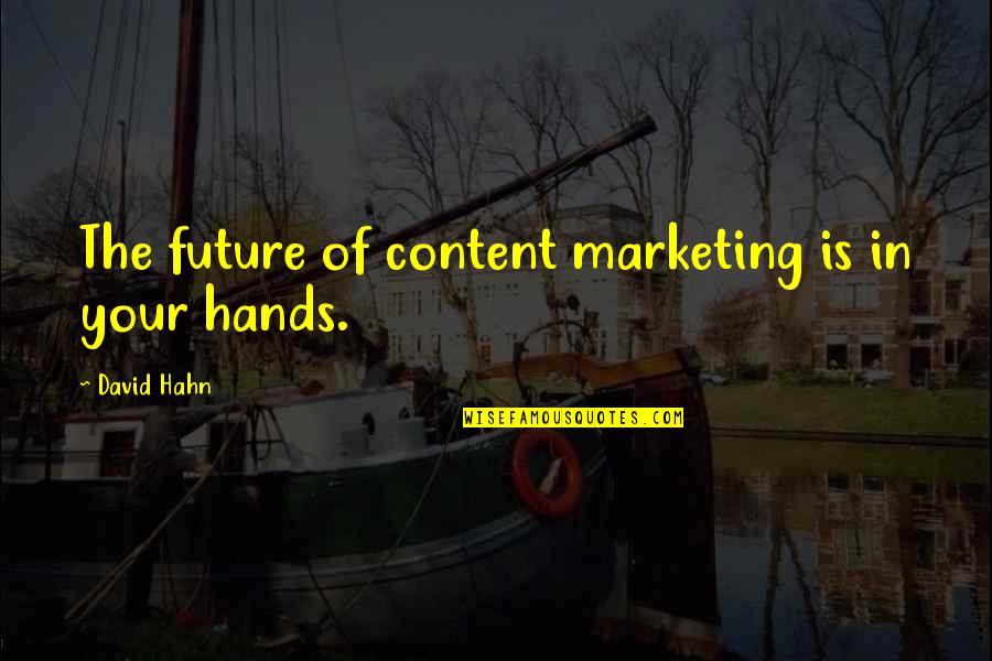 Balancing Friendship Quotes By David Hahn: The future of content marketing is in your