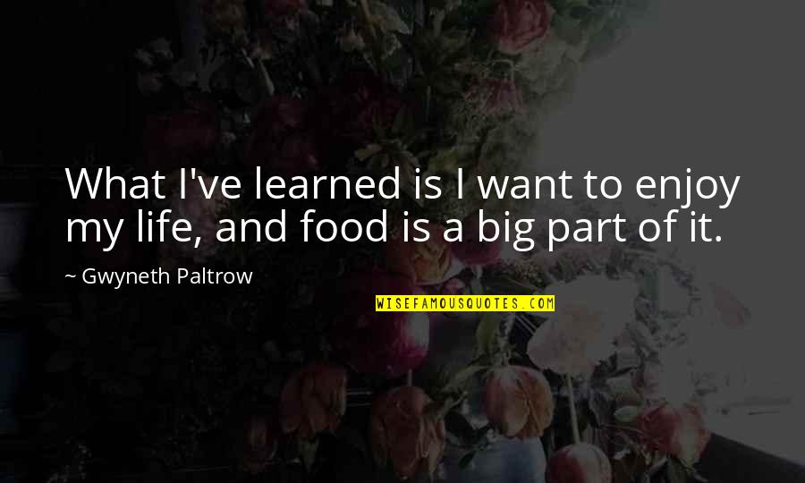 Balkhi W101 Quotes By Gwyneth Paltrow: What I've learned is I want to enjoy