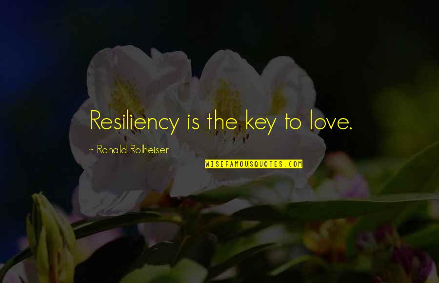 Balkoni Quotes By Ronald Rolheiser: Resiliency is the key to love.