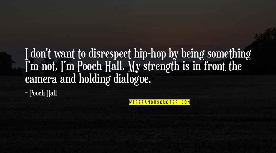 Balqis Residence Quotes By Pooch Hall: I don't want to disrespect hip-hop by being